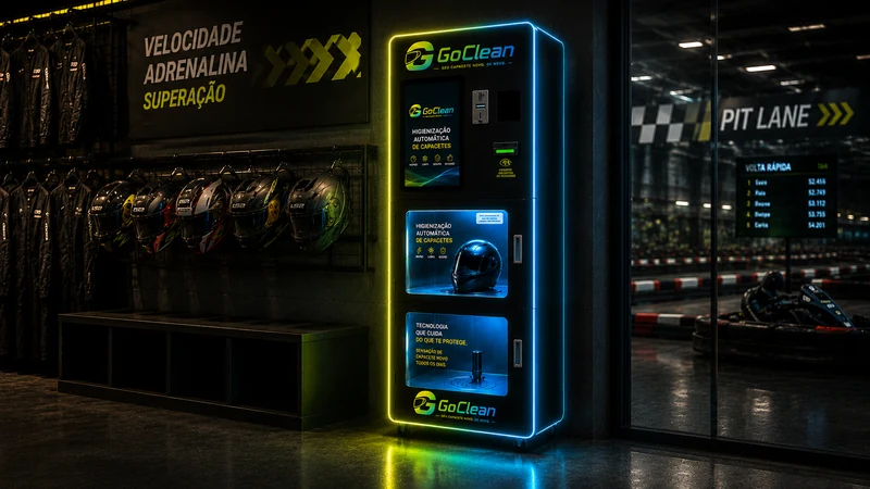 Máquina GoClean em um kartódromo